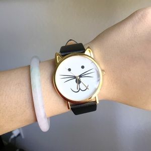 Meowingtons Faux Leather Cute Cat Watch